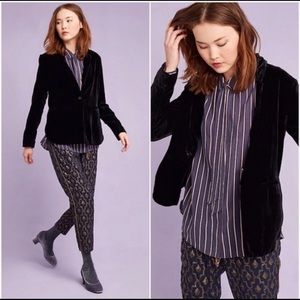 Anthropologie, Cartonnier black velvet blazer